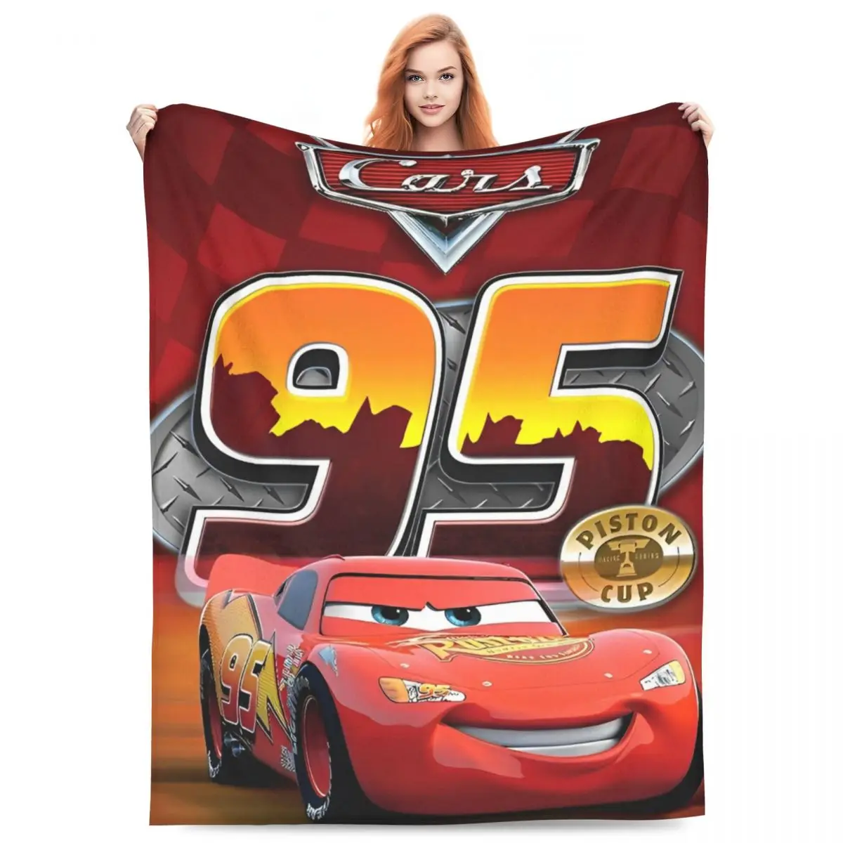 Pixar Lightning McQueen Cars Cartoon Blanket Airplane Travel Flannel Bedding Throws For Couch Chair Soft Warm Design Bedspread