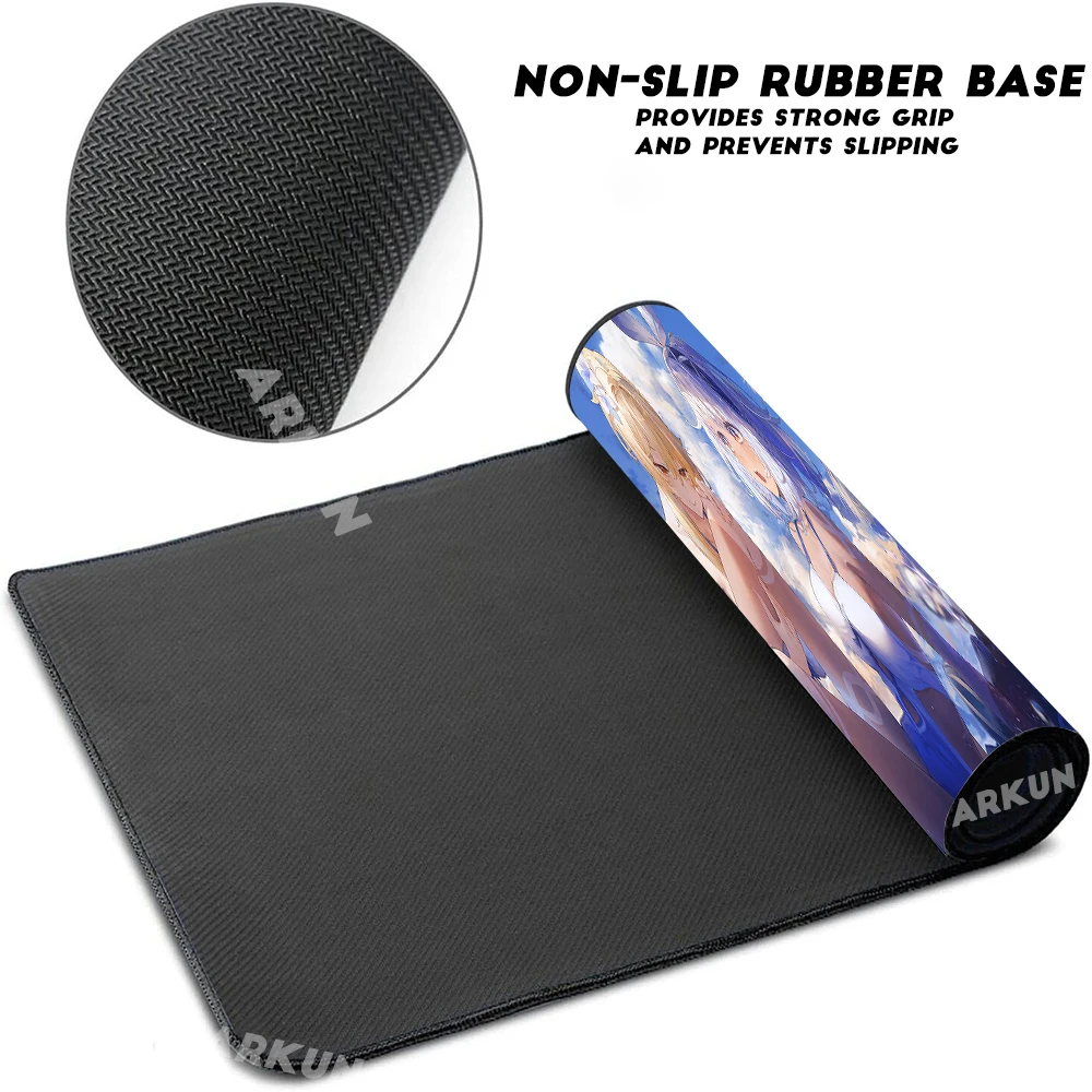 Bonito Mualani Genshin Impact Gaming Mouse Pad, Desk Gamer Carpet, Almofada de mesa grande, Design de Moda Kawaii, Hot Girl, XXL, 90x40