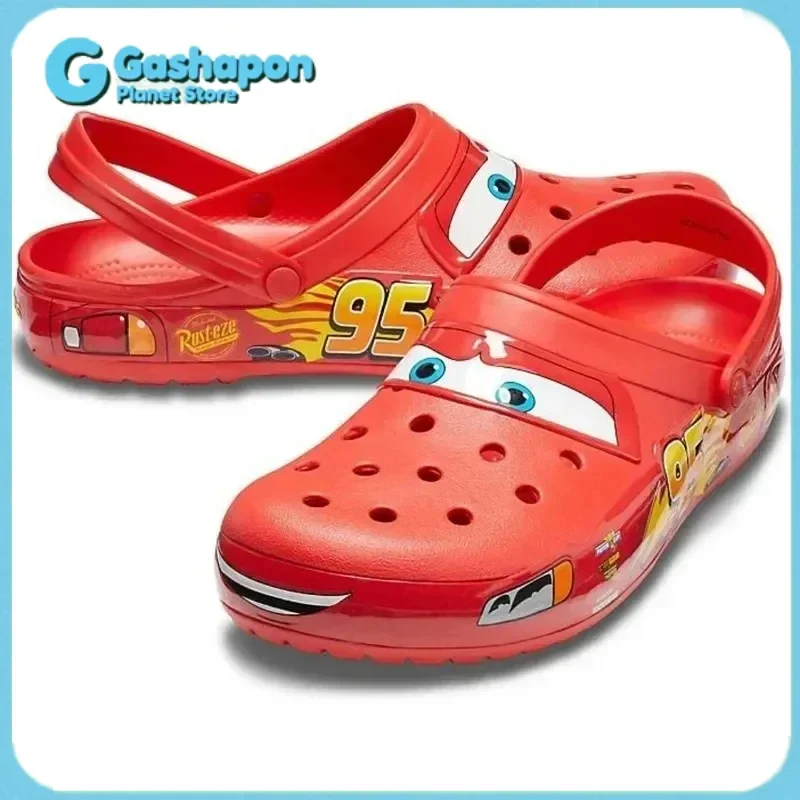 

Disney Pixar Cars McQueen Ankle Strap Sandals Waterproof Beach Slippers Outdoor Casual Shoes Breathable Eva For Men Women