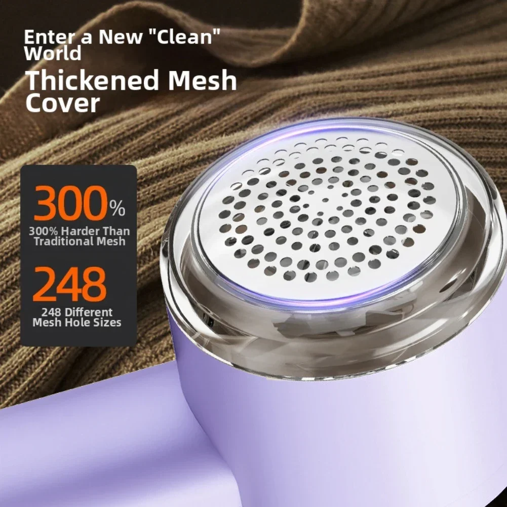 Electric Lint Remover Type C Charging Six Blades with Smart Digital Display Portable Fabric Shaver for Clothes Care