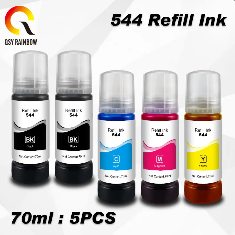 

544 Dye Ink Ecotank Bottle Refill Kit CISS For Epson Compatible L3150 L3110 L3100 L3210 L3250 L1110 5190 Inkjet Printer