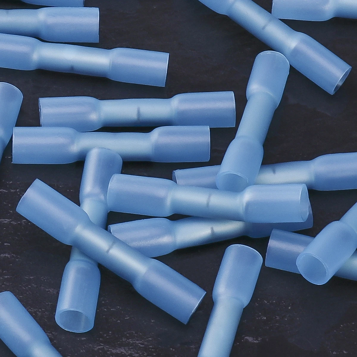 

100pcs Heat Shrink Butt Connectors Waterproof Crimp Terminals 14 16AWG Blue PVC Copper 15 25mm Polyolefin Tubing Wire