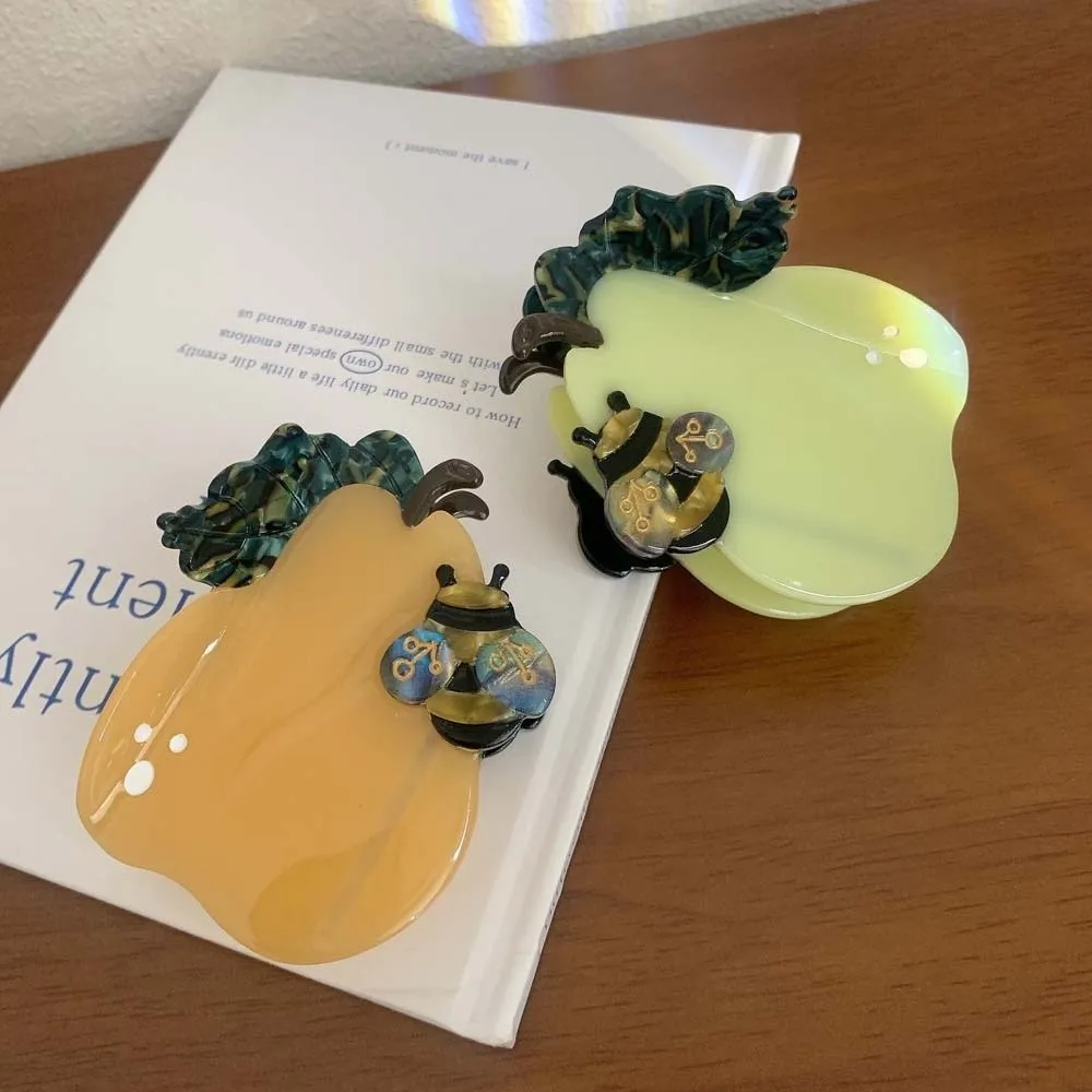 Pinza de garra impermeable abeja pera tiburón Clip dulce acrílico ácido acético garra de pelo estilo coreano dibujos animados acetato horquillas regalos