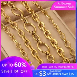 1 Meter Stainless Steel Large Heavy Oval Chunky Knot Hip Hop Punk Link Gold Chain DIY Jewelry Handmade Necklace Bracelet Chains