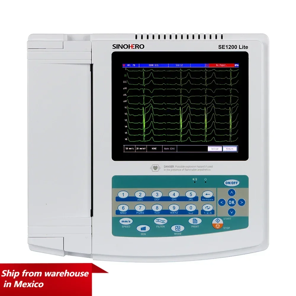 

SINOHERO SE1200Lite Touch Screen 12 Channel 12 lead ECG Machine Digital Electrocardiograph EKG Monitor with Software