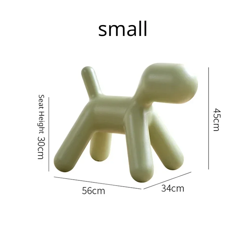 Nordic ins balloon dog shaped children\'s chair simple home living room furniture plastics cute small stool lounge Ottomans