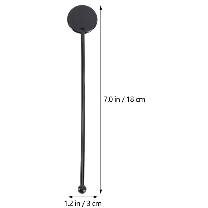 Plastic Cocktail Stirring Stick Drink Muddler Beverage Stirrer Swizzle Sticks Bar Cocktail Drinks Mixing Rod (Black)