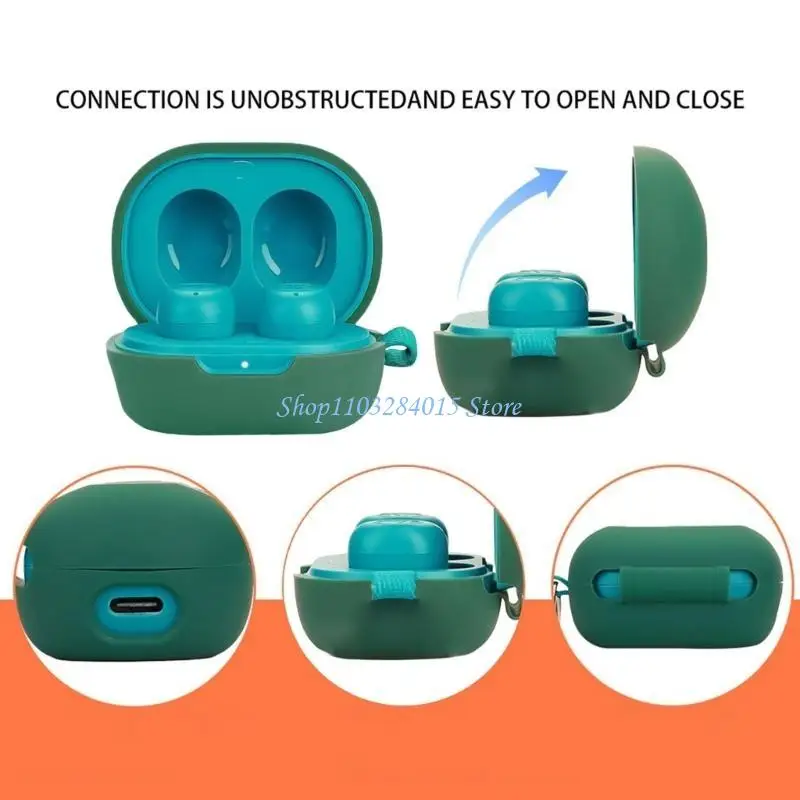 R6FF Flexible Silicone Protective Case Housing For JLab JBuds Mini Earbud Shockproof Cover Scratch Resistant Sleeve Daily Use