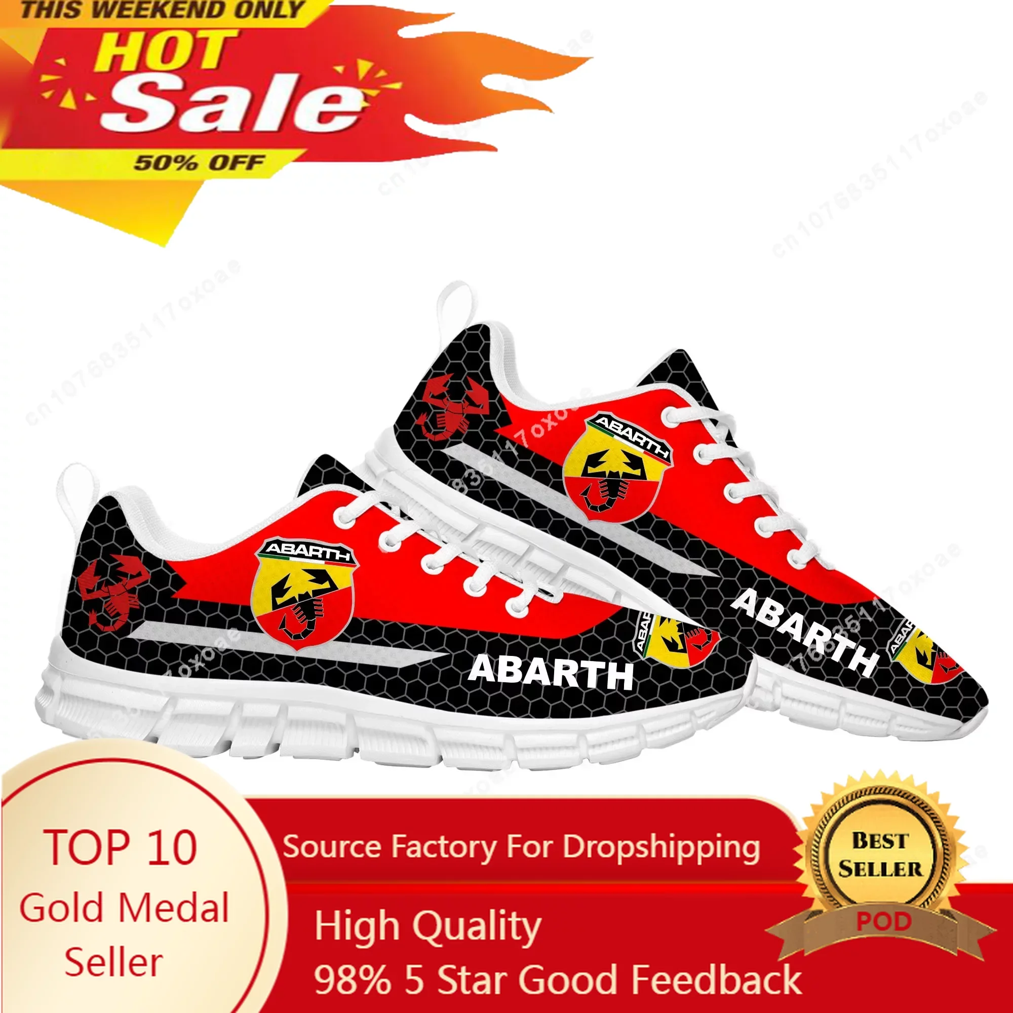 Unisex Abarth Sneakers, calçados esportivos, tênis casual, sapatos personalizados, homens, mulheres, adolescente, crianças, crianças, alta qualidade