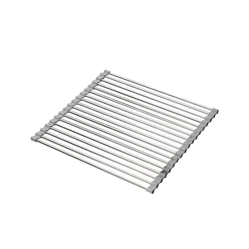 

Складная многослойная дренажная подставка-органайзер для кухонной утвари из нержавеющей стали и силикона