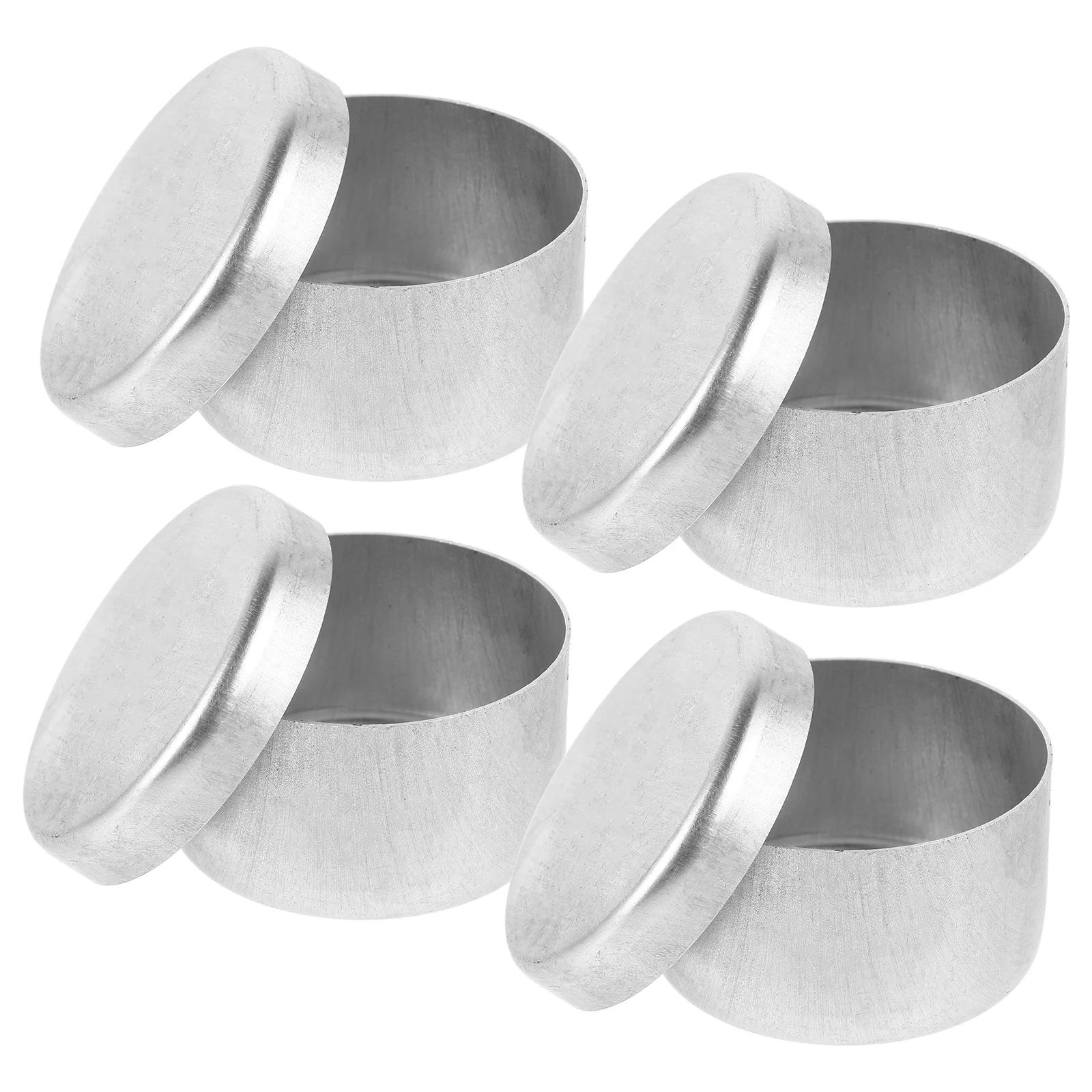 

4 Pcs with Cover Sample Box Office Storage Aluminum Reusable Aluminium Tins Lids