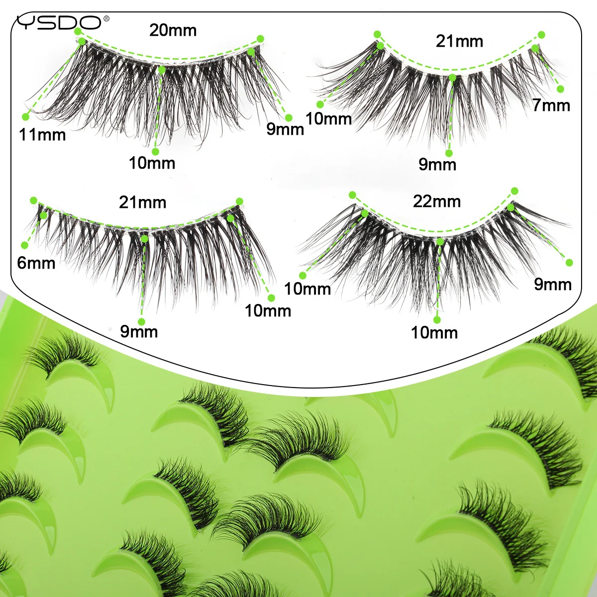 Half Eye Lashes 5/10/14/20 Pairs Natural Mink False Eyelash Extension Makeup Fluffy Wispy Cat Lashes Faux Cils Maquiagem Cilios