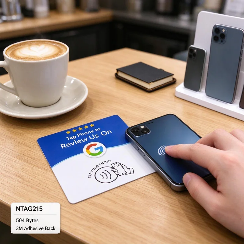13.56MHz NTAG215 Square Google Review NFC Table Sticker 3M Adhesive Tag Business Customer Review Tag