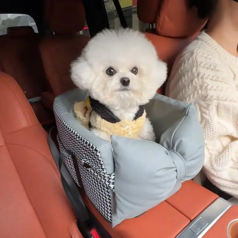 Portable Car Dog Kennel Small Dogs Teddy Bichon Long Distance Travel Safe Co-Pilot Pet Nest Easy Carry Dirty Proof