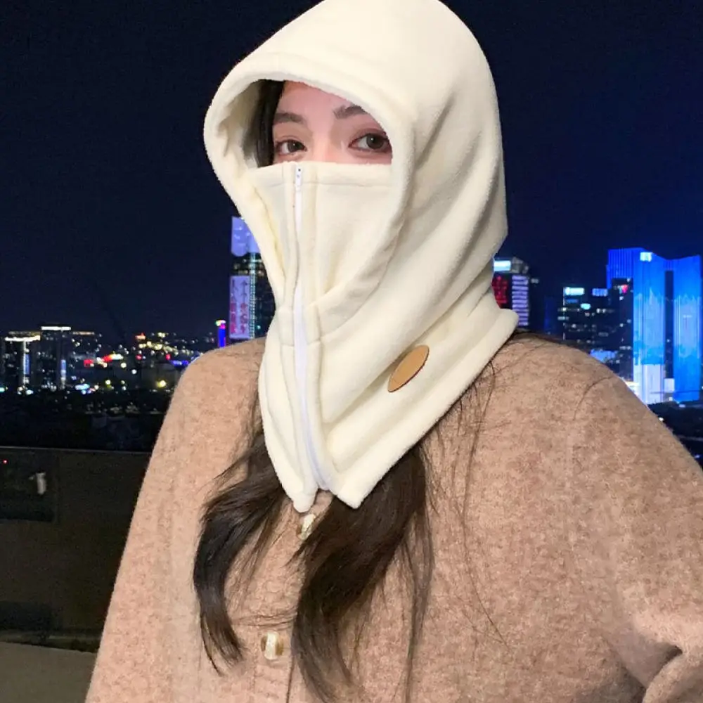 Thickened Fleece Winter Beanie For Xinda Windproof Earflap Cap With Integrated Scarf Outdoor Cycling Thermal Headwear
