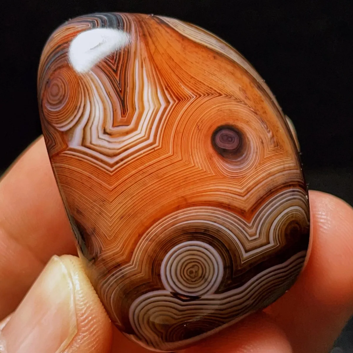 Genuine Stone Banded Agate Palm Stone, Polished Tumbled, Jade Tone, Rock Collection, Natural Stone, Crystal Collection