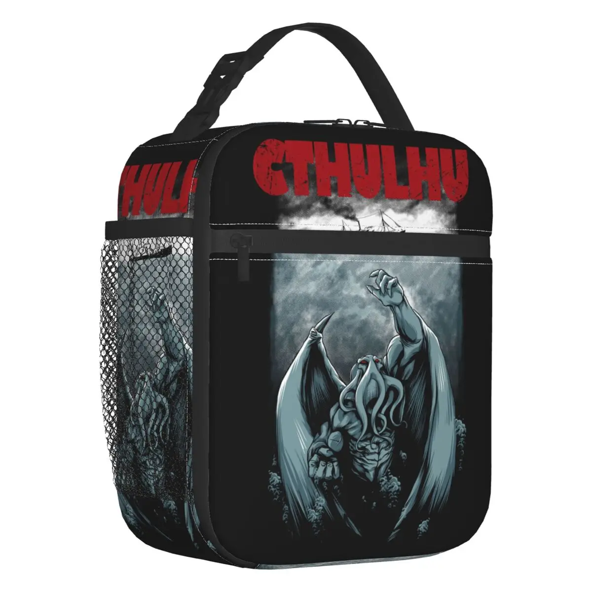 

Parody Cthulhu Lovecraft Resuable Lunch Box Women Horror Movie Thermal Cooler Food Insulated Lunch Bag Kids School Children