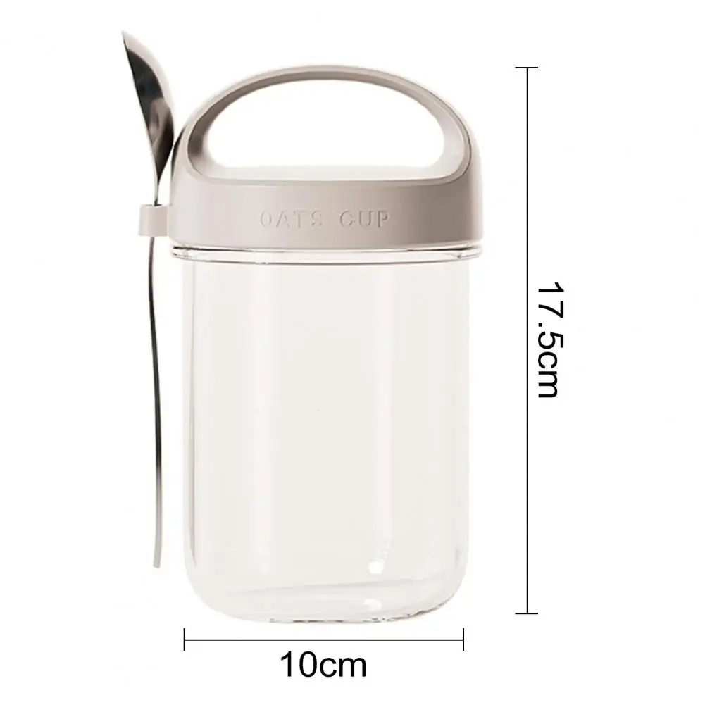 Glass Food Container for Oatmeal 430ml Glass Oatmeal Jar with Spoon Leak-proof Lid Bpa-free Overnight Oats Container for Meal
