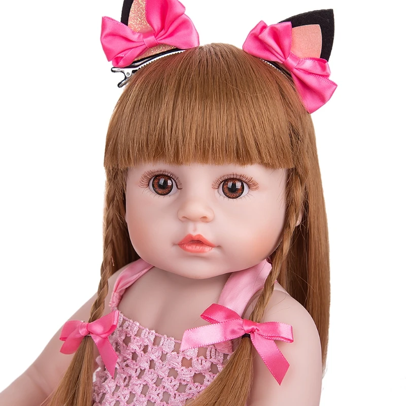 YYDS 19in Toddler Girl for Doll Reborns Baby Birthday Gift Real & Soft for Touch Heavy Weight with Brown Hair