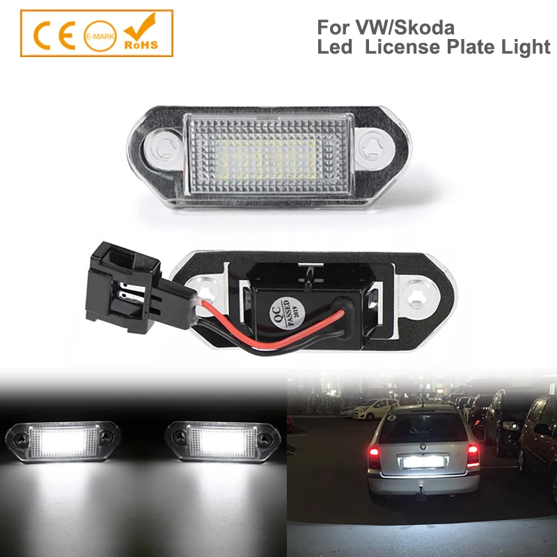 

For VW Golf MK3 for Skoda Octavia I Auto Illumination Licence Plate Parts 1 Pair LED Car License Number Plate Light Lamp Bulbs