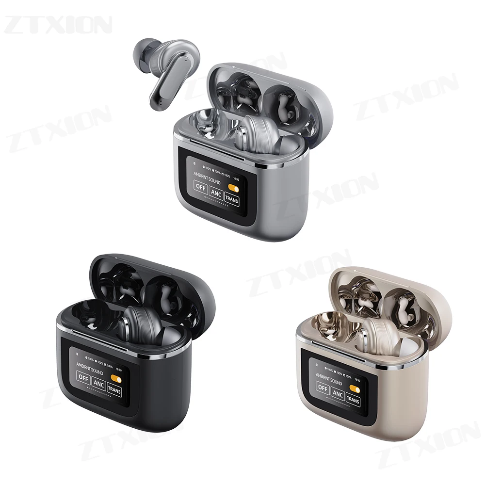 Tour Pro2 Wireless Earbuds ANC Bluetooth Headphones Mijia LCD Digital Display Screen Sport Earphones Built-in Mic Headset