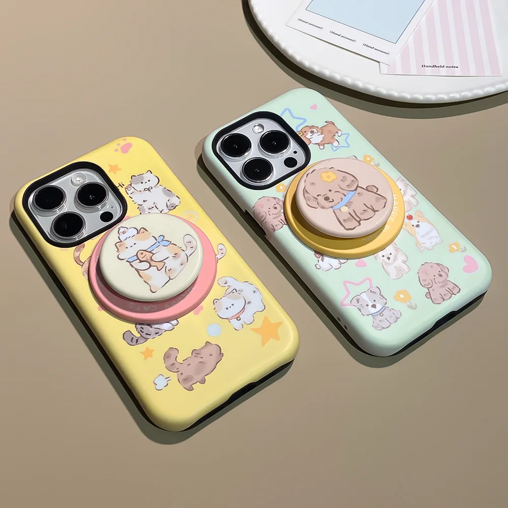 

Applicable to iphone15/16/17 promax magnetic film mobile phone case iPhone14/13/12 anti-drop bracket case