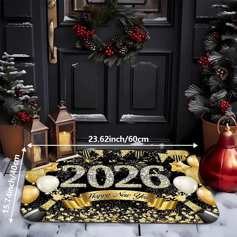 ممسحة جلام 2026 للعام الجديد، سجادة أرضية مضادة للانزلاق، هدية ديكور عطلة مدخل المنزل