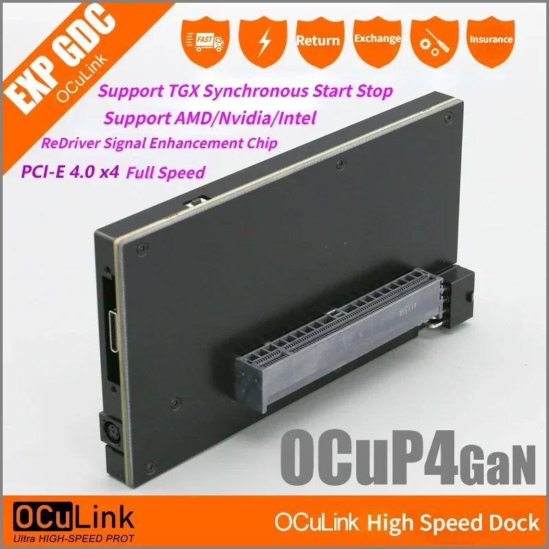 

OCuP4GaN OCuLink Чехол для док-станции с чипом ReDriver PCIE 4.0 x4 NVME M.2 / OCulink eGPU Адаптер для ноутбука Мини-ПК Внешняя видеокарта