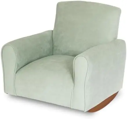 Toddler Rocking Chair, Upholstered Kids Armchair, Cute Seafoam Green Rocker