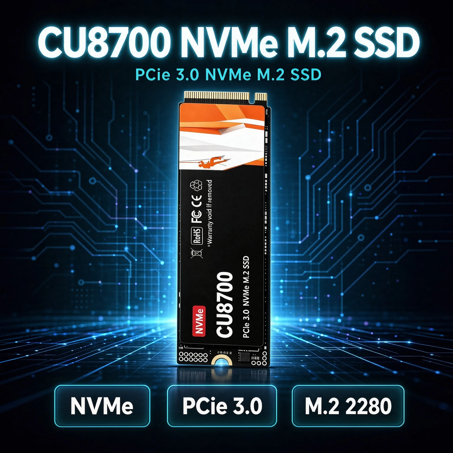 CU8700 Original Portable M.2 2280 NVMe SSD PCIe3.0 TLC 3D NAND 2TB 4TB Internal Gaming Solid State Drive for Laptop Desktop PC