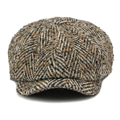 Imagen 2 del producto HT4409 gorra de boina Otoño Invierno gorra hombres mujeres rayas artista pintor boina de lana sombrero hombre mujer Ivy gorra plana octogonal boinas