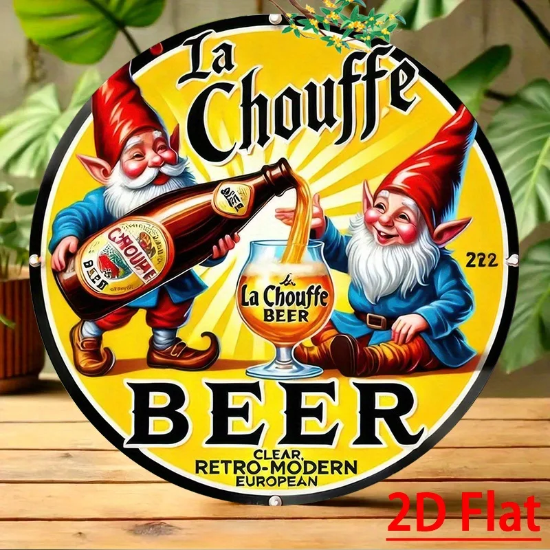 Un logo circulaire vintage en bois pour la bière, avec une décoration murale en bois durable, adapté aux maisons, bars et cafés