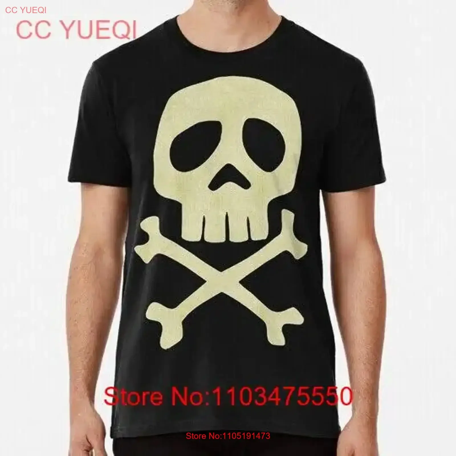 Danzig Style Harlock Skull Crossbones Jolly Roger S to 5XL Made in USA T Shirt vintage Washed streetwear Stretched homme