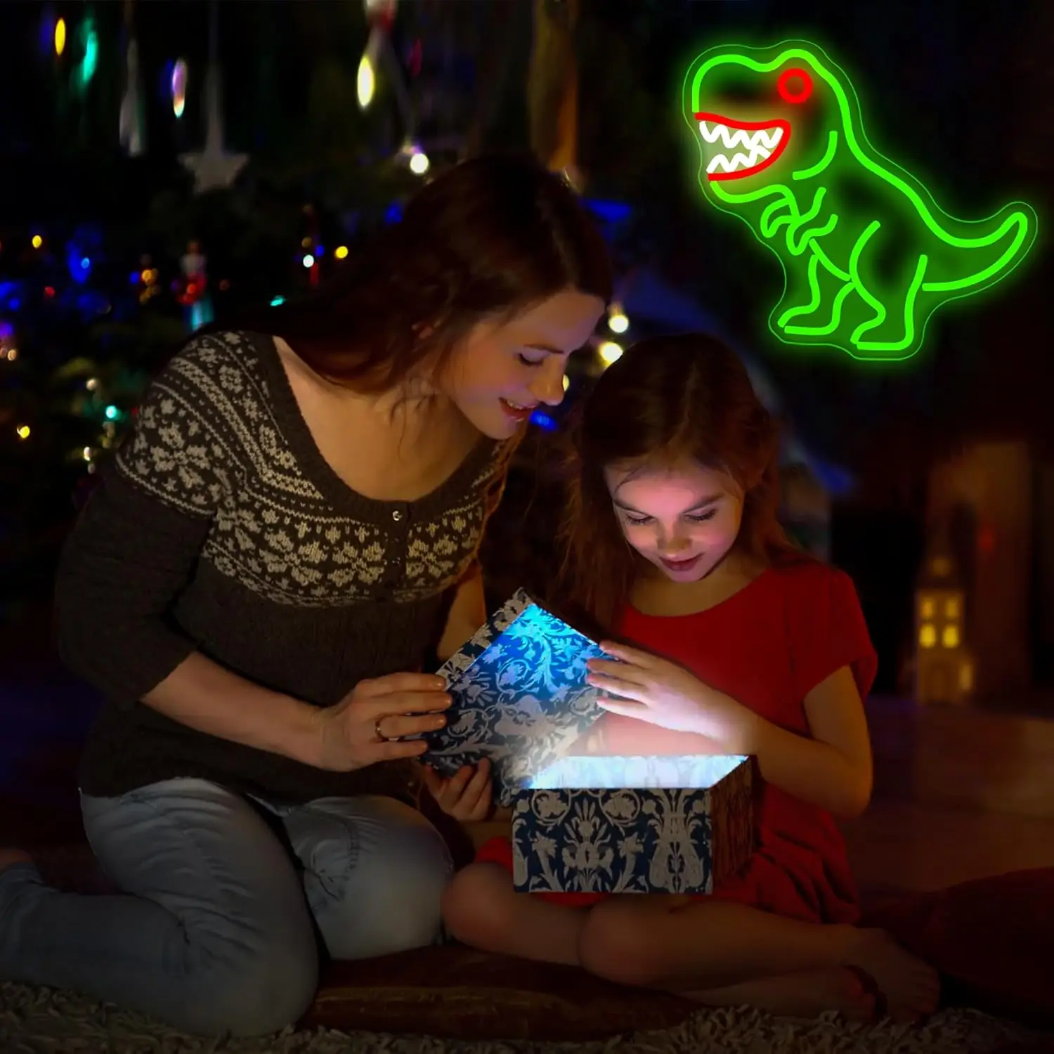 Cartoon Dinosaur Neon Sign USB Dimmable LED Neon Light for Game Room Garage Walls Party Birthday Chirstmas Gift Cartoon Light