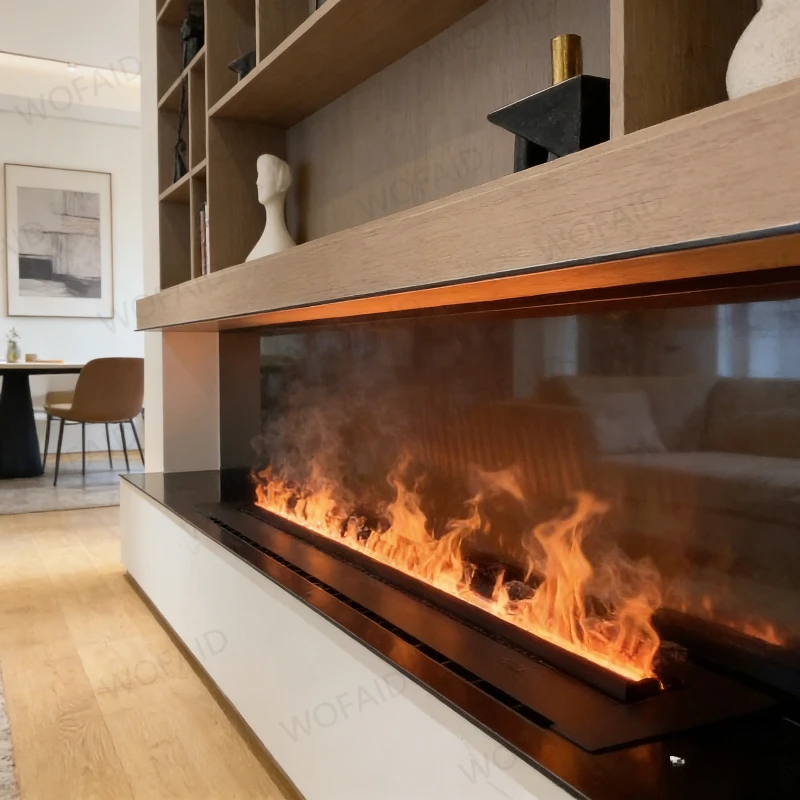 2026 New 3D Fog Steam Fireplace - Hyper-Realistic Flame Effect with RGB Color Options Effect Fireplace Mist Technology Firebox