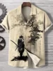 Men's Hawaiian Short-sleeved Shirt with Stylish Fighter Jet Print