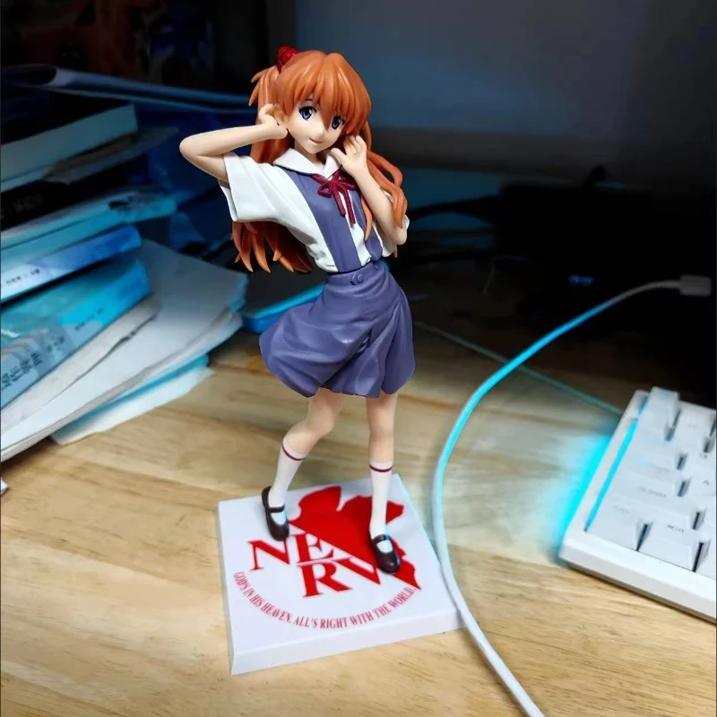 

21 см аниме EVA школьная форма Аска каваи стоячая поза фигурка модель из ПВХ игрушки кукла декор стола коллекционные подарки