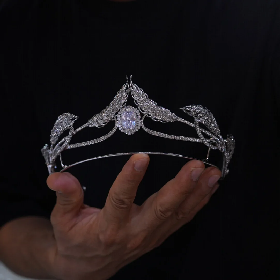 

Винтажная циркониевая свадебная тиара Pinrcess с кристаллами, свадебная корона, аксессуар для волос для невесты, дня рождения