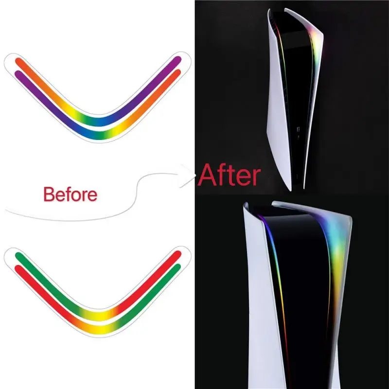 For PS5 Host Light Bar Rainbow Gradient Sticker Self Adhesive Decals LED Lightbar For 5 Game Accessories