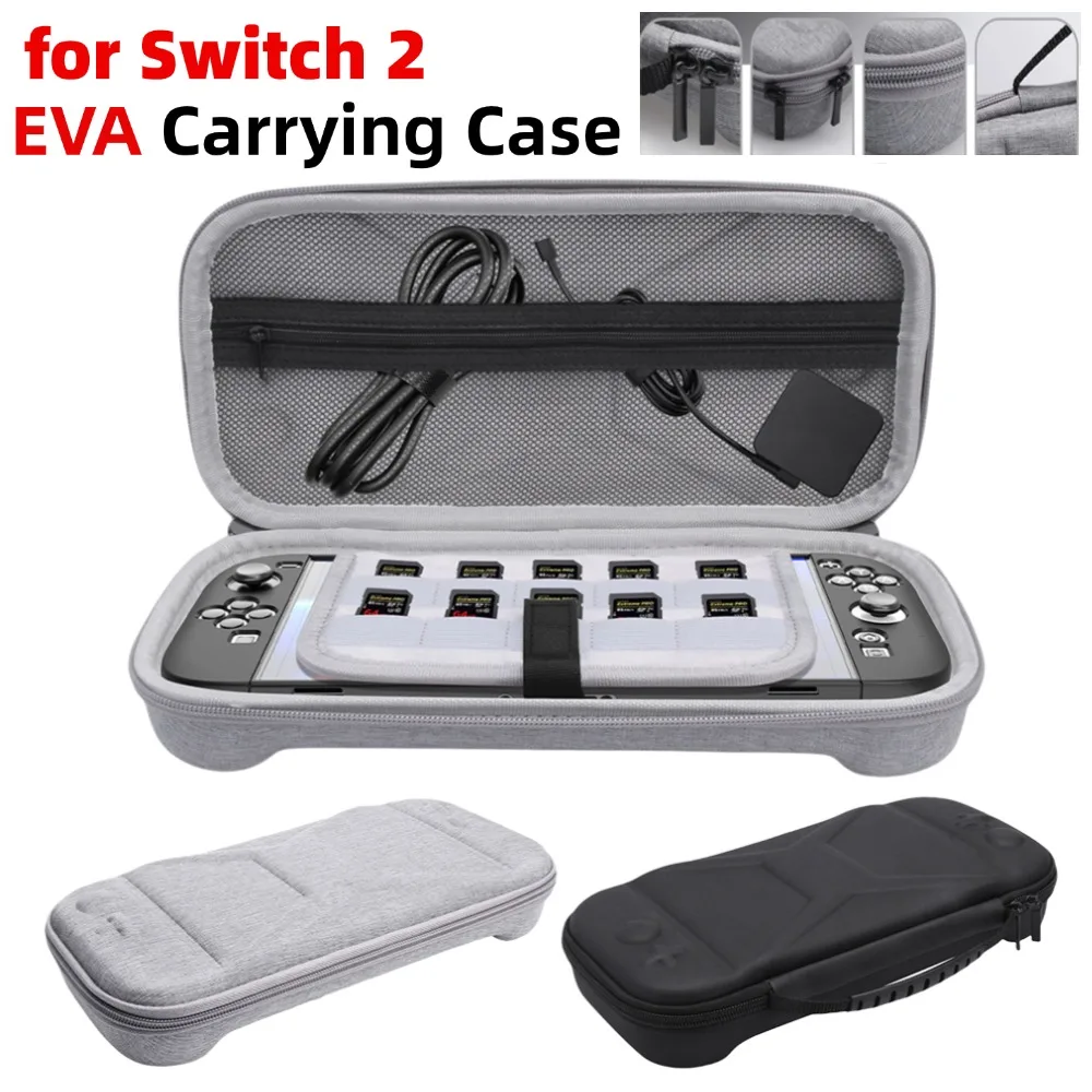 EVA-Tragetasche, kratzfest, tragbare Aufbewahrungstasche, schützende Reise-Shell-Aufbewahrungshandtasche für Switch 2-Konsolenzubehör