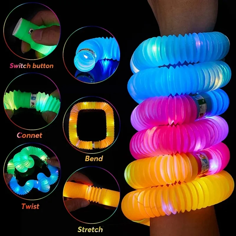 2.9Cm Light-Emitting Tube Decompression Light-Emitting Telescopic Tube LED Light Water Pipe Color Box