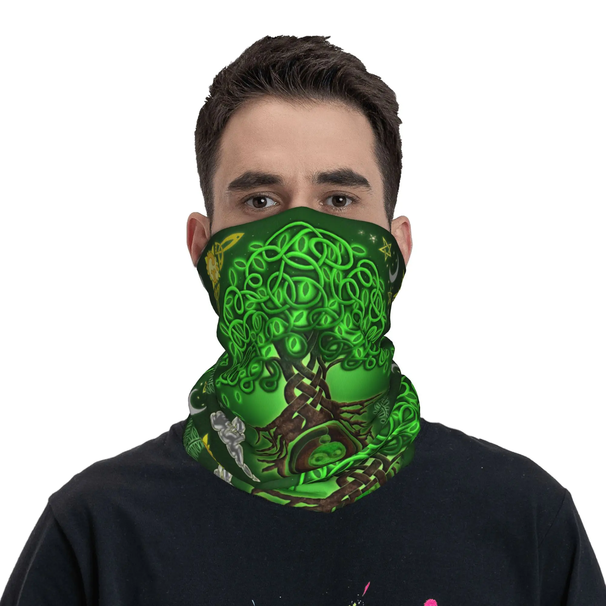 Irish Circle Celtic Tree of Life Bandana Neck Gaiter Printed Mask Scarf Multi-use Face Mask Cycling For Men Women Adult
