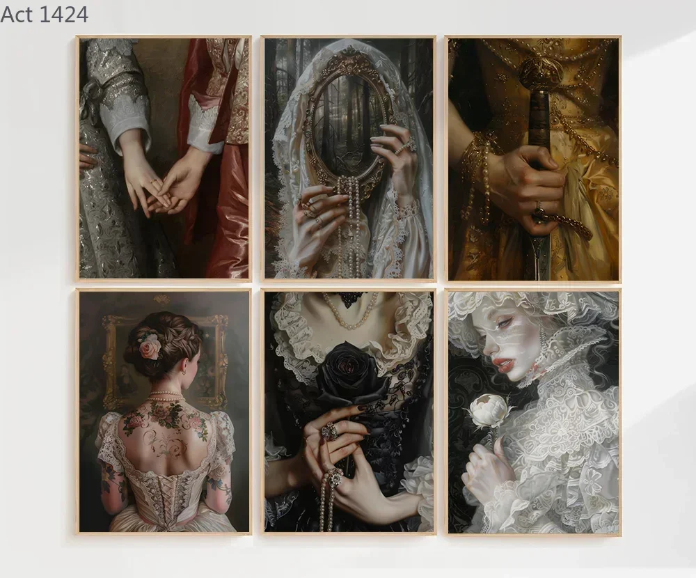 Baroque Antique Printable Romantic Medieval Aristocratic Dynasties Wall Art Vintage Portrait Paintings Posters Home Room Decor