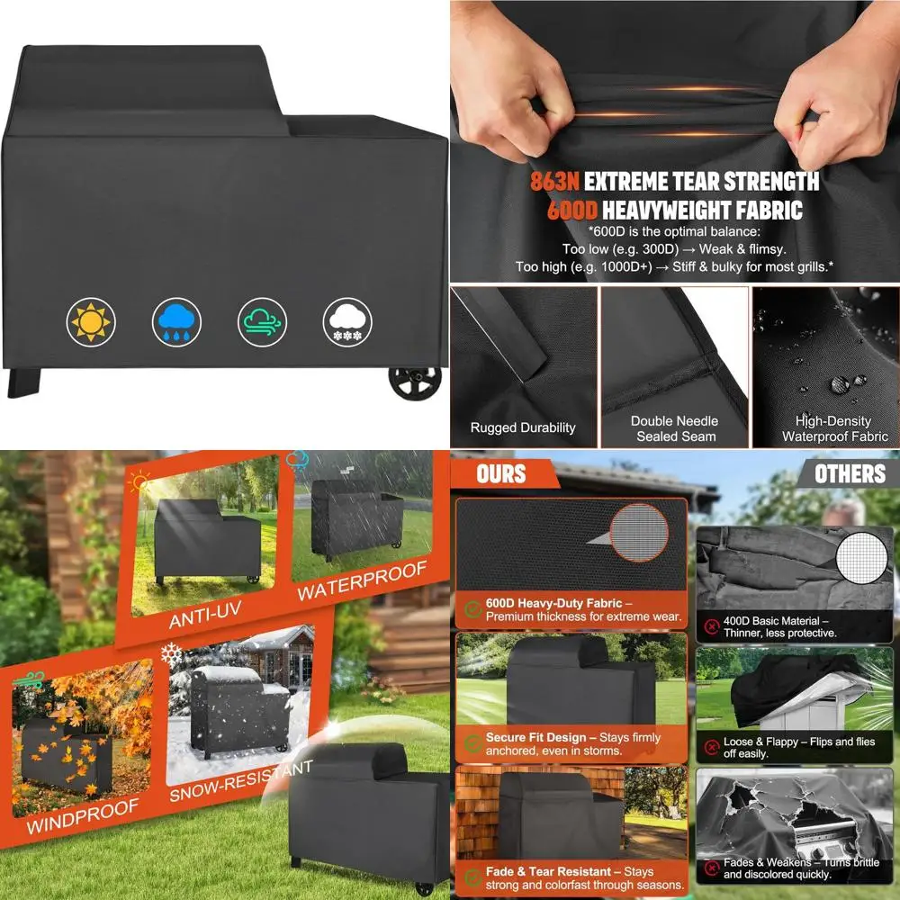 

600D Heavy Duty Grill Cover for Woodridge Pellet Grills and Smokers