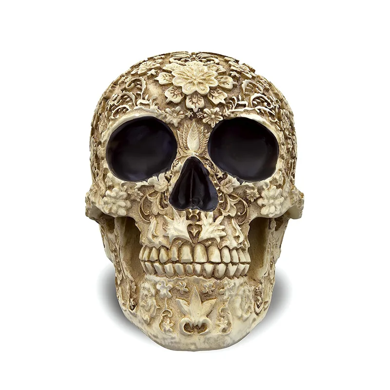 

Смола Череп Модель Цветы Скульптура Человеческая Голова Скелет Статуя Творческое Искусство Хэллоуин Домашний Декор