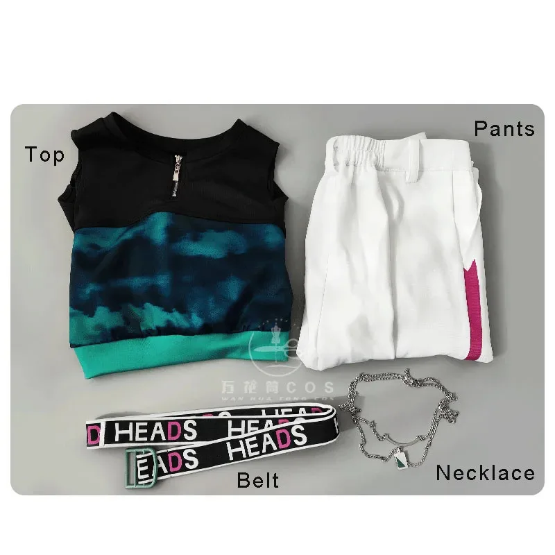 Disfraz de Anime Shiraishi An para mujer, sudaderas cortas a la moda, pantalones, collar, traje, ropa deportiva informal, ropa de Carnaval de Halloween