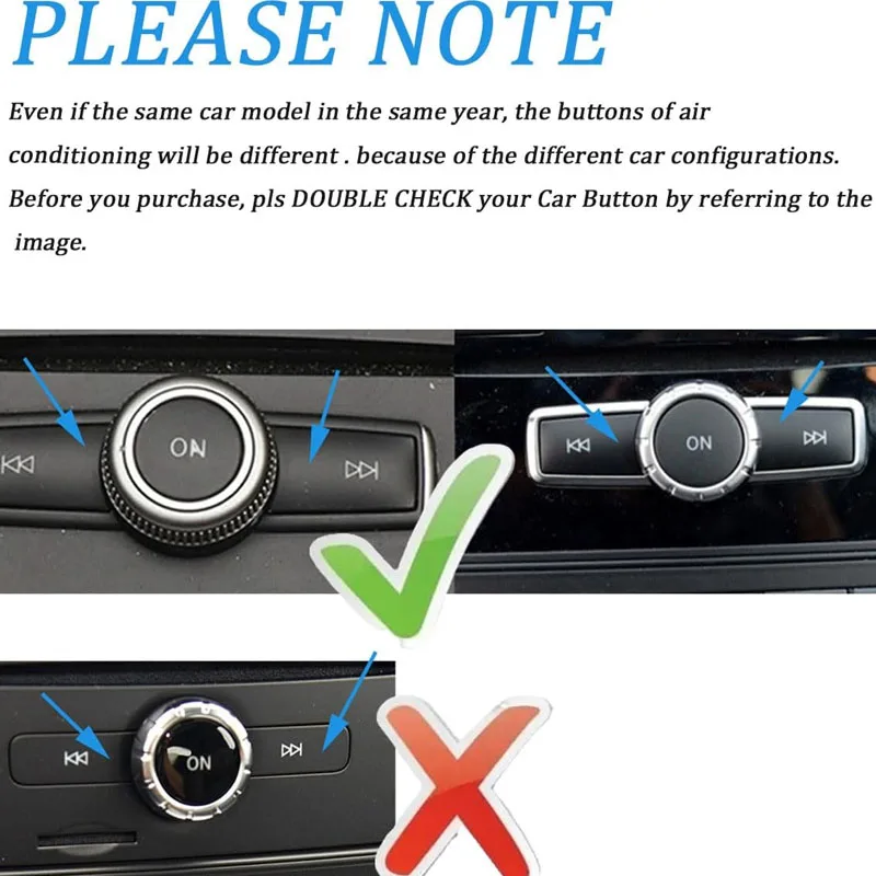 2Pcs Multimedia Fast Forward/rewind Button Sticker Volume Suitable For Mercedes Benz C-Class GLK X204/W204 Interior Accessories.