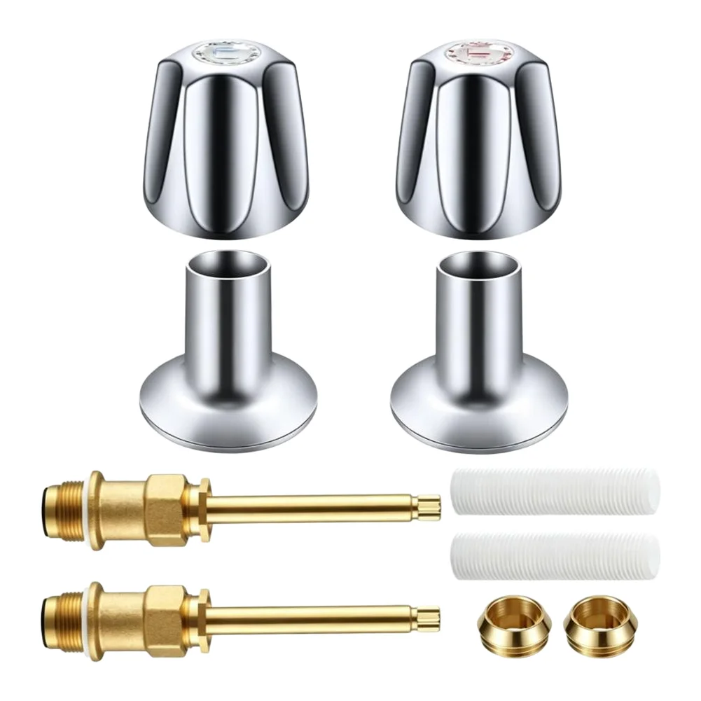 Two Piece Zinc Alloy For Shower Knob Kit for Bathtub Faucets Matte Black Finish Includes All Mounting Hardware