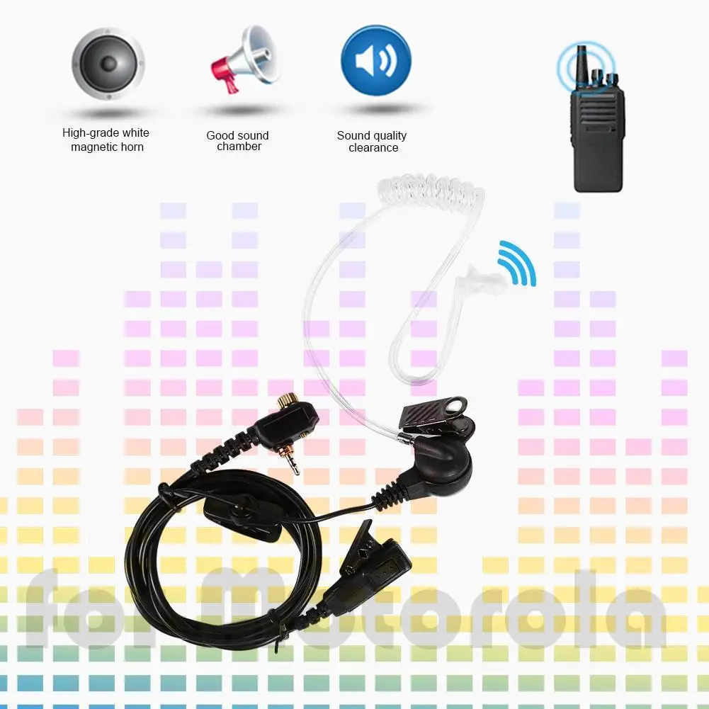 

2.5mm 1 Pin Acoustic Tube Earpiece Headset Mic PTT for Motorola MTH600 MTH650 Comfortable push-and-speak PTT button