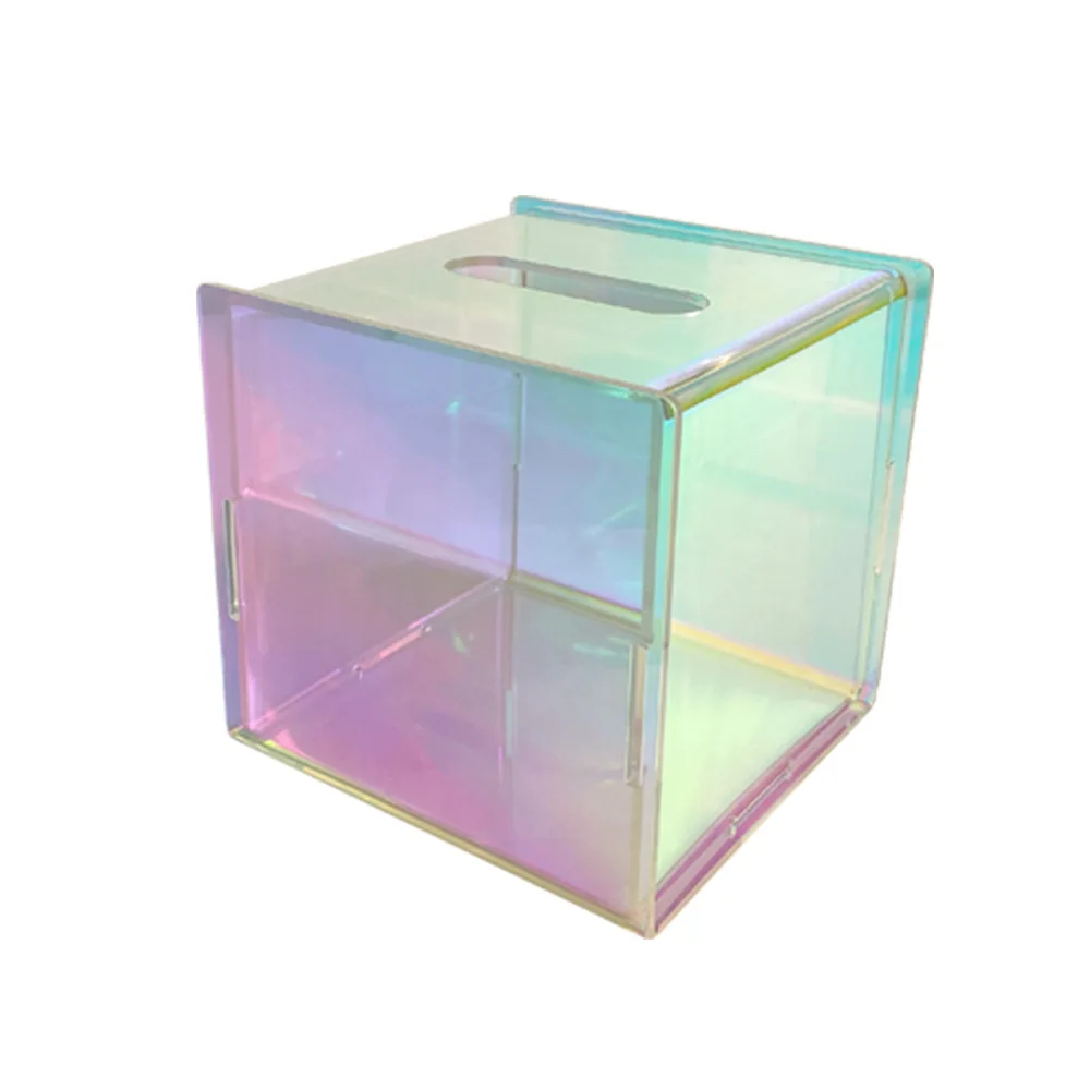 

Customized wholesale acrylic tissue box, light luxury roll paper tube square storage box, laser acrylic tissue box